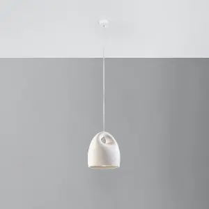 Bukano Ceramic White 1 Light Classic Pendant Ceiling Light