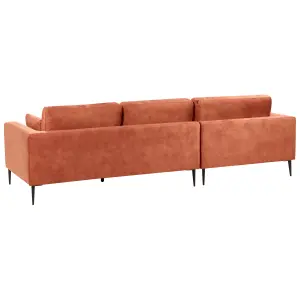 Corner Sofa FLAM Orange Velvet Right Hand