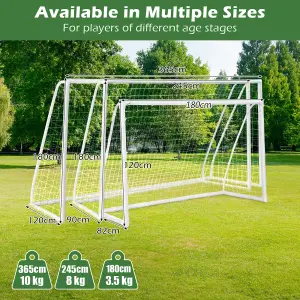 Costway All Weather Football Goal Football Training Net w/ UPVC Pipes