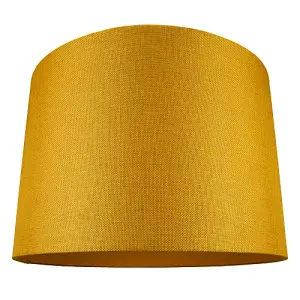 Contemporary and Sleek Ochre Linen 16 Lamp Shade with Cotton Inner Lining