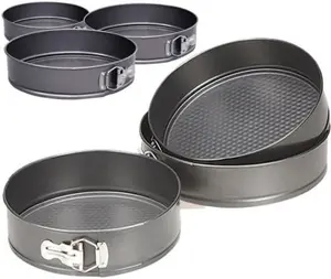 3Pc Non-Stick Spring Form Round Cake Pan Tin Tray Bakeware Set Kitchen