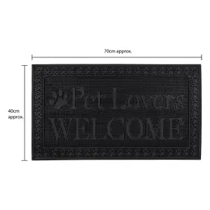 JVL Fauna Lovers Scraper Rubber Pin Doormat, 40x70cm