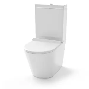 Nes Home Rimless Close Coupled WC Toilet Pan Cistern and Soft Close Seat Bathroom