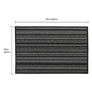  Non-Slip Indoor Door Mat Black / Rectangle W40 x L60 cm