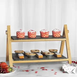 2 Tier Slate Cake Stand Maison & White