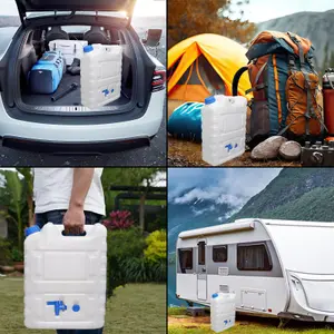 SPARES2GO Large Water Container Can Portable Storage Tank with Tap for Camping Caravan Travel Catering Cleaning (20L)