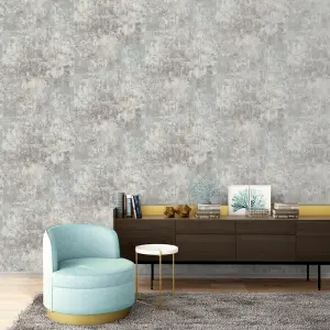 Grandeco Plaster Concrete Effect Light Grey Wallpaper 170803