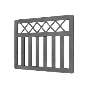 4x3 ft Outdoor Grey Cross Top Garden Wooden Gate Fence Patio Gate