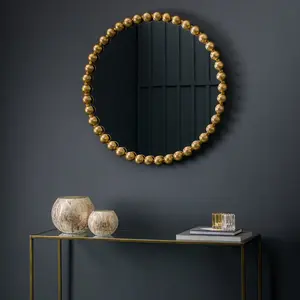 Callanan Round Metal Framed Wall Mounted Accent Mirror Gold