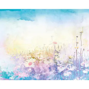 Origin Murals Daisy Meadow Purple Matt Smooth Paste the Wall Mural 350cm Wide X 280cm High