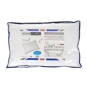 Homescapes White Duck Down Surround Pillow