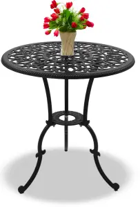 Centurion Supports BANGUI Garden and Patio Cast Aluminium Bistro Table Black