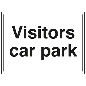 Visitors Car Park Reserved Parking Sign Adhesive Vinyl 400x300mm (x3)