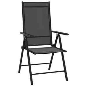 Berkfield Folding Garden Chairs 6 pcs Textilene Black