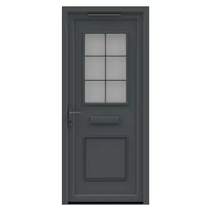 Fortia Mindil Clear Anthracite RH External Front Door set, (H)2085mm (W)840mm