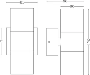 Luminosa GU10 Up and Down Wall Light - White 230V IP54 2x20W