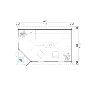 Edinburgh 15 x 9 Ft Tongue and Groove Corner Summer House Edinburgh 2 Carbongrau