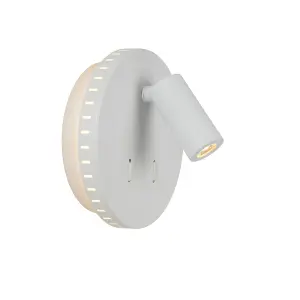 Lucide Bentjer Modern Reading Wall Light 14cm - LED - 1x11W 3000K - White