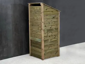 Wooden Premium Tongue & Groove Log Store (W-99cm, H-180cm, D-88cm) With door, With Kindling Shelf