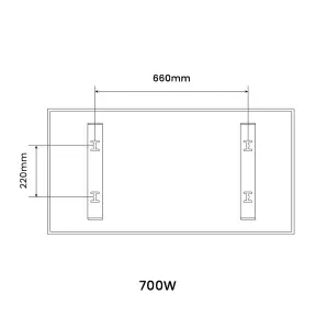 Mirrorstone 700W Classic Infrared Heating Panel With White Frame