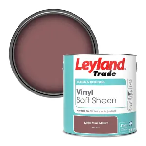 Leyland Trade Vinyl Soft Sheen Walls & Ceilings Emulsion Paint Make Mine Mauve (PPG18-22) - 2.5L