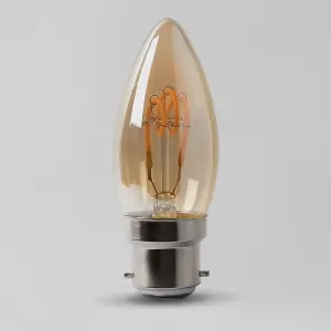 2w B22 Vintage Edison Candle LED Light Bulb 1800K T-Spiral Filament High CRI Dimmable - SE Home