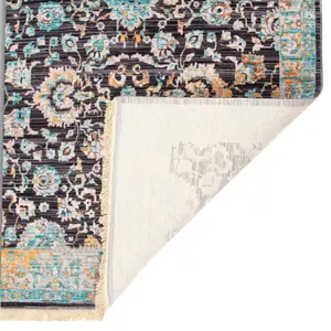 Blue Boho Vintage Floral Rug - Kansas