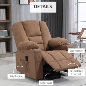 HOMCOM Riser and Recliner Chair w/ Remote, Lift Chair for Elderly, Brown