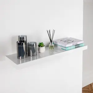 White Wooden Floating Shelves,  Small 30 cm White Wooden Wall Mounted Decorative Storage Shelf