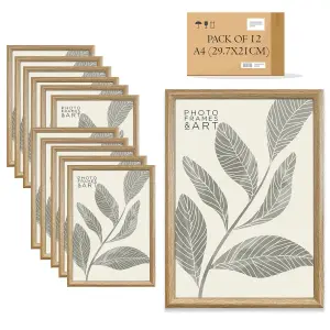 PF&A Oslo Oak A4 Frames With Glass - Pack of 12