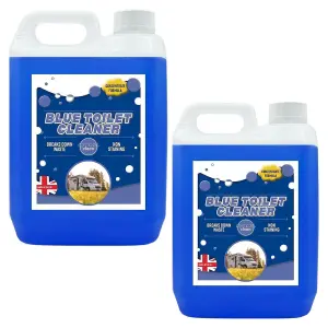 2 x 5L Blue Toilet Rinse Disinfectant For Caravans, Motorhome & Portable Toilets