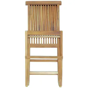 Charles Bentley Pair of Solid Wooden Teak Outdoor Folding Garden Patio Chairs