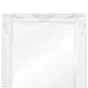 Berkfield Wall Mirror Baroque Style 100x50 cm White