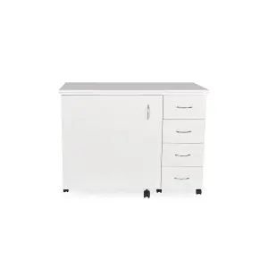 Harriet Fold-away Sewing Cabinet with Drawers in Ash White