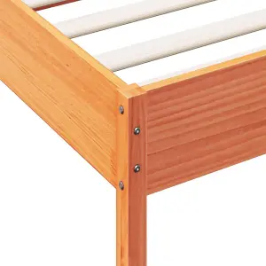 Berkfield Bed Frame without Mattress Wax Brown 75x190 cm Small Single Solid Wood Pine