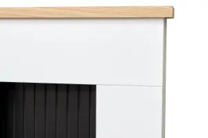 Adam Innsbruck Stove Fireplace in Pure White & Black, 45 Inch