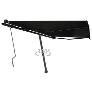 Berkfield Freestanding Manual Retractable Awning 400x350 cm Anthracite