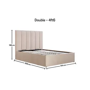 Linea Stone Cream Upholstered Ottoman Storage - Double 4ft6 Bed Frame Only