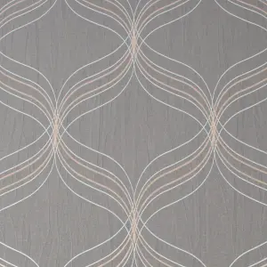 Boutique Optical Grey Bronze effect Geometric Textured Wallpaper Sample