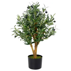 65cm Luxury Artificial Olive Tree Bush - Premium Range