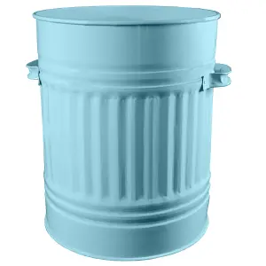 Duck Egg Blue Metal Bin with Dustbin Lid Strong Steel 30L Bin Ideal for Kitchen Bathroom Rubbish Bin Animal Feed Pet Food