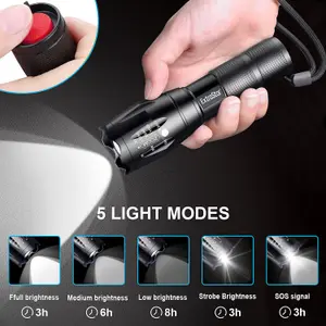 Extrastar LED Zoom Flash Light camping Torch, 10W ultra bright, 5 mode