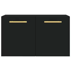 Berkfield Wall Cabinet Black 60x36.5x35 cm Engineered Wood