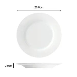 20pc White Round Rimmed Dinner Set