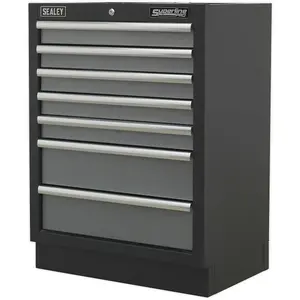 680mm Modular 7 Drawer Floor Cabinet with Lock and Ball Bearing Slides