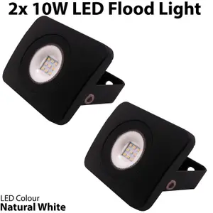 PREMIUM 2x Slim Outdoor 10W LED Floodlight Bright Security IP65 Waterproof Light