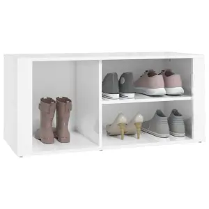 Berkfield Shoe Cabinet High Gloss White 100x35x45 cm Engineered Wood