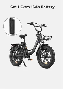 Engwe L20 - Step-Thru Long Range Electric Bike, Onyx Black / No Upgrade Battery