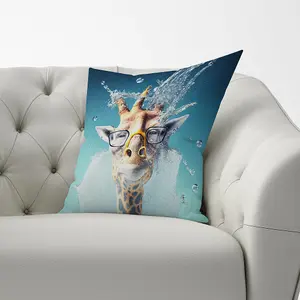 Giraffe Splashart Cushions 60cm x 60cm