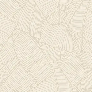 Banana Leaf Wallpaper In Mushroom And Cream